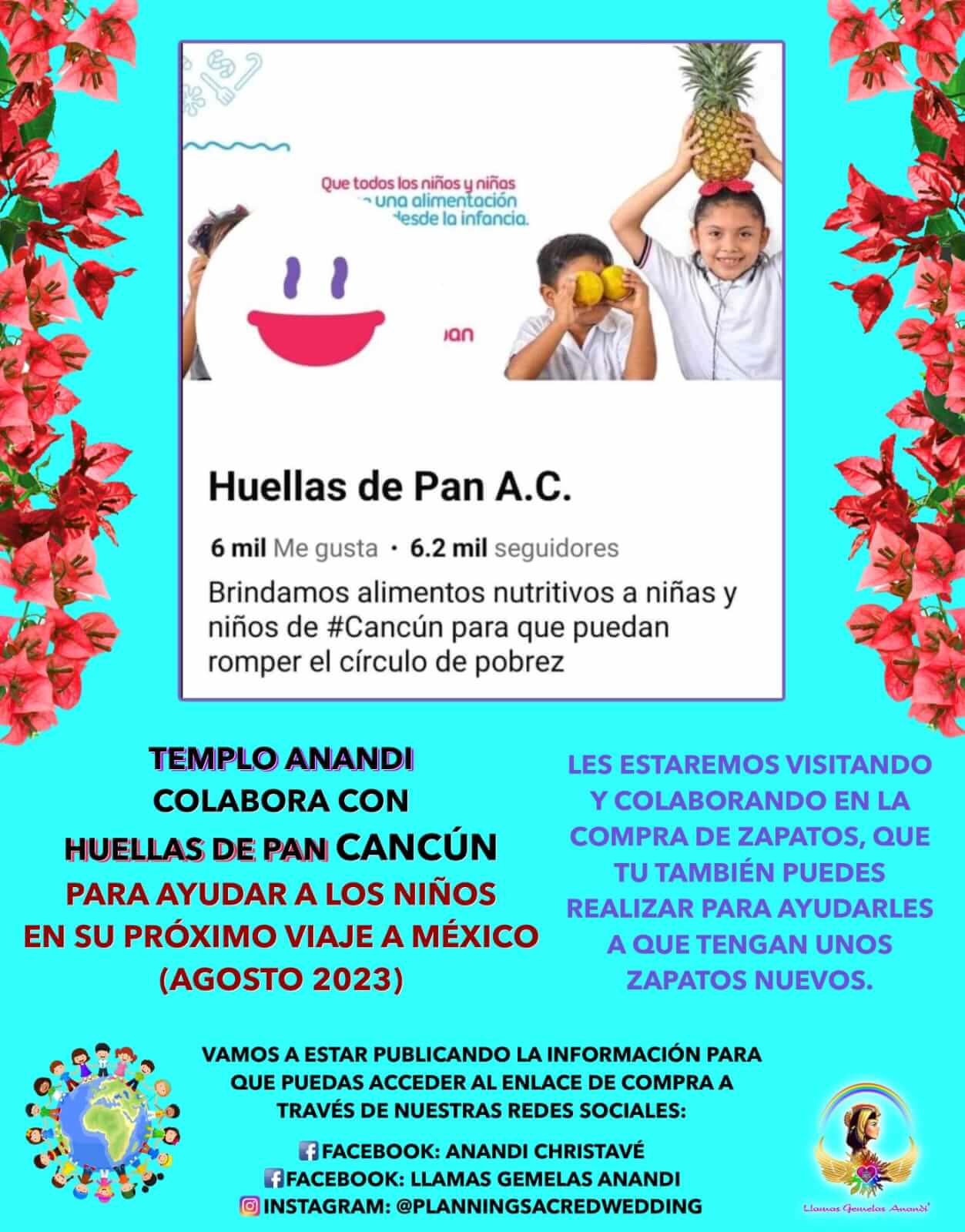 Templo Anandi colabora con Huellas de Pan México