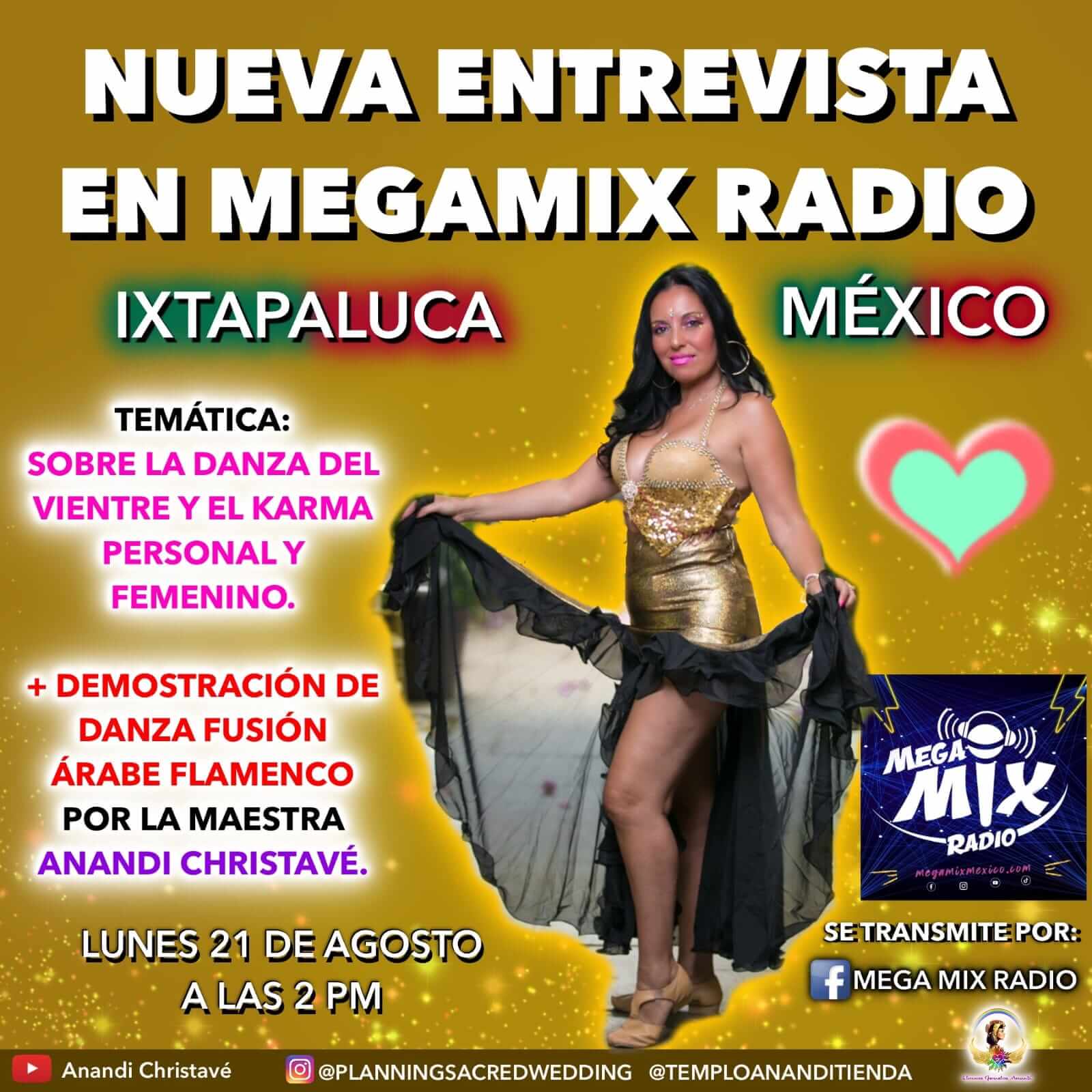 Entrevista en MegaMix Radio México con la Maestra Anandi Christavé